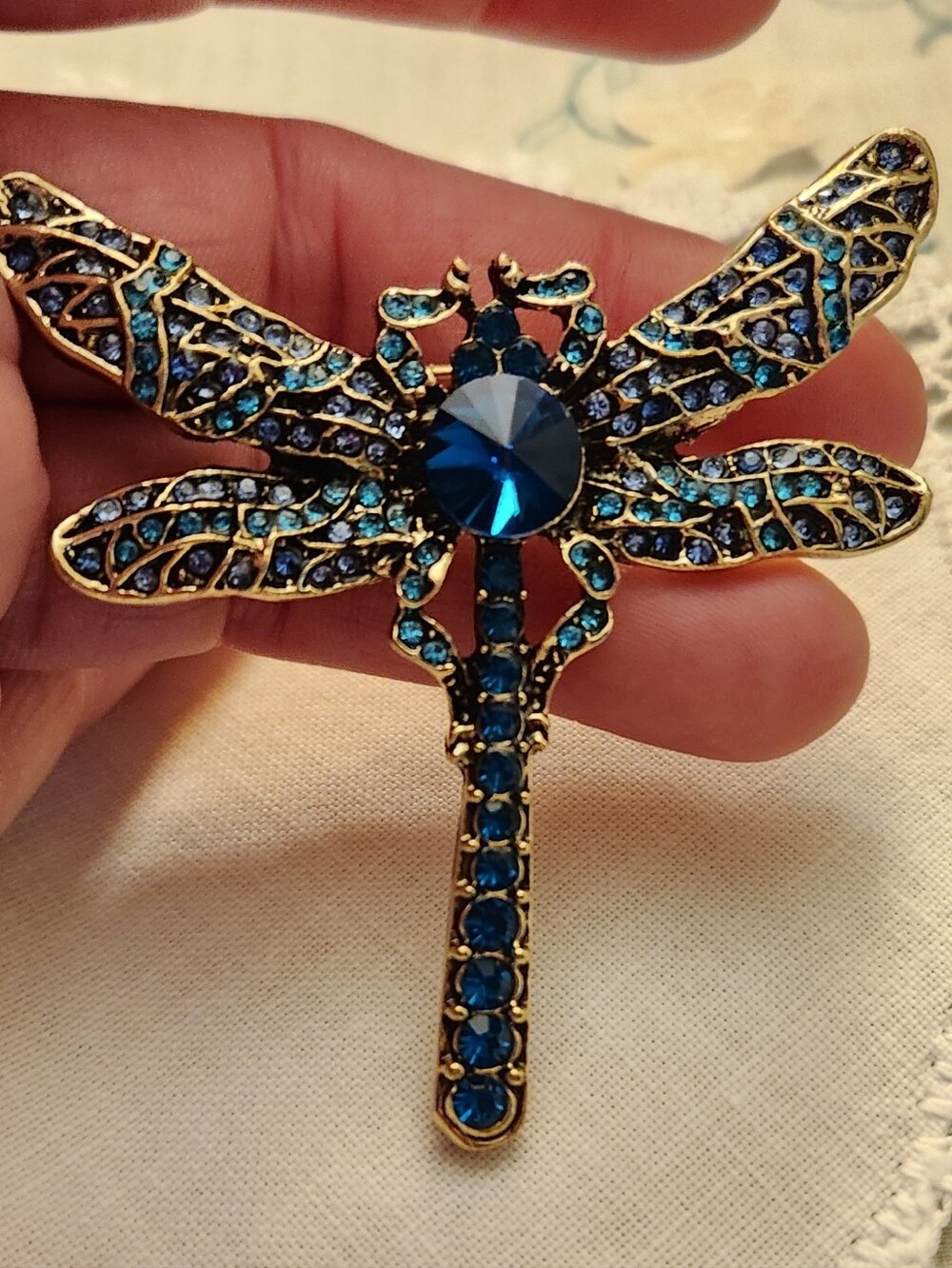BLUE COLOR COSTUME DRAGONFLY BROOCH